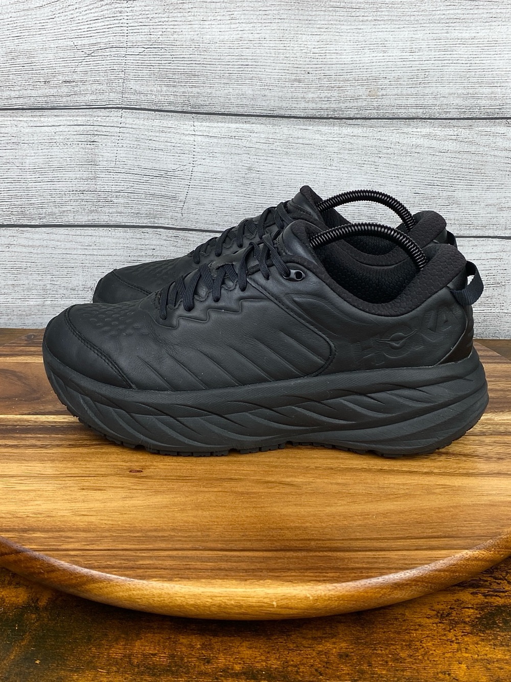 HOKA One One Bondi SR Triple Black Slip Resistant Work Shoe Men’s Size 10